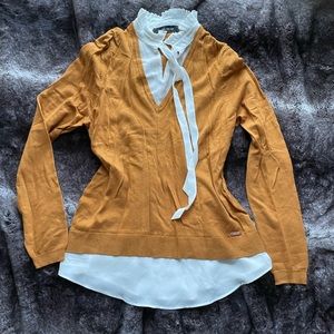 Ivanka Trump cute dress sweater | orange & white